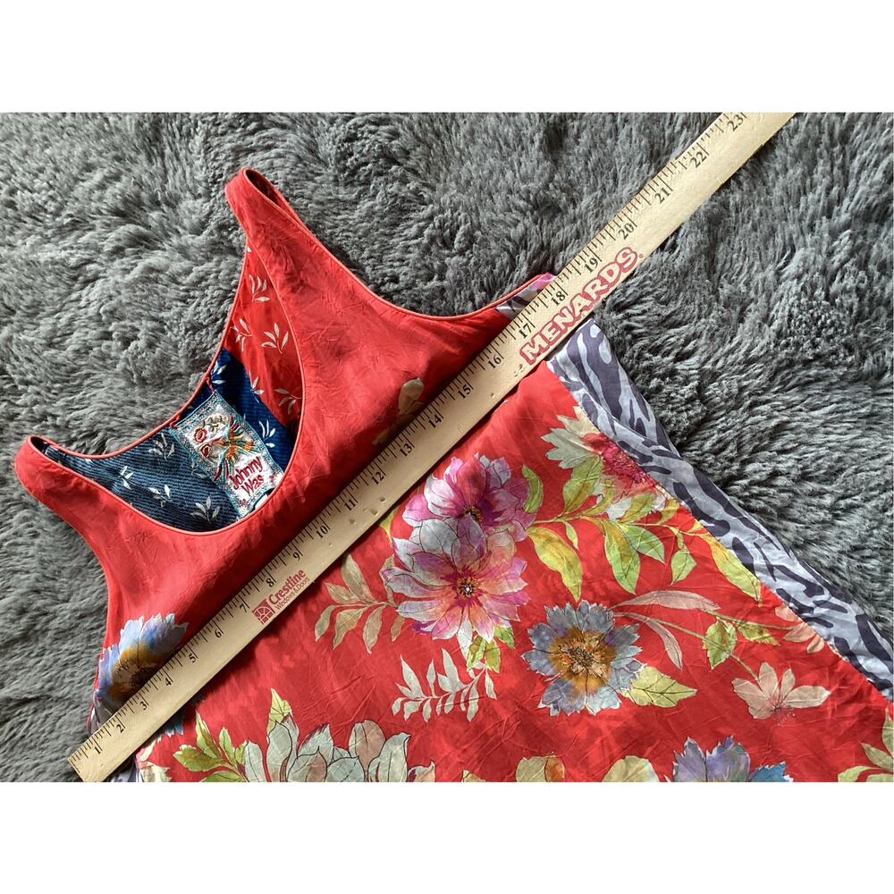Johnny Was Floral Martha Reversible Swing Tank Top Bohemian Orange Blue Size XS - Picture 6 of 8